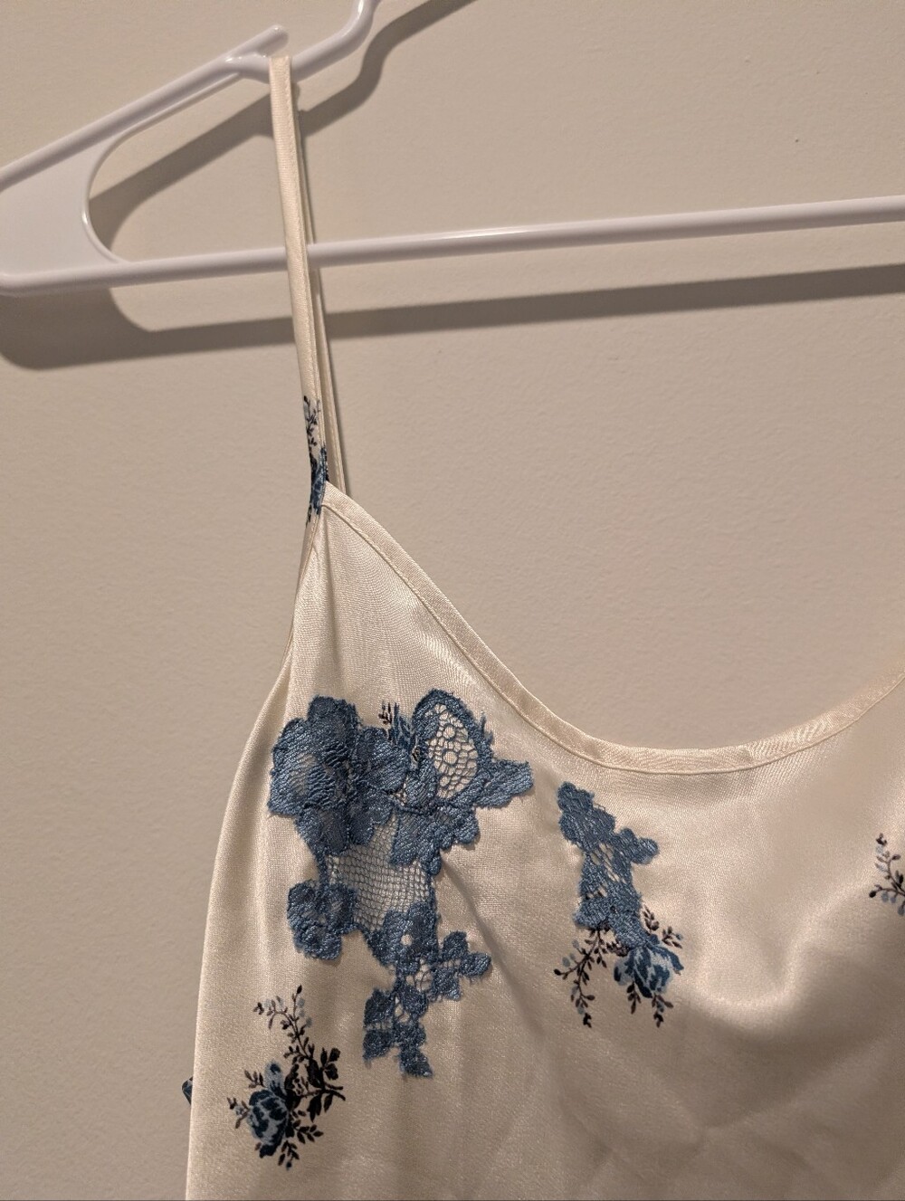 Victoria's Secret Y2K Lace Trim Embroidered Euro Summer Boho Floral Slip Dress - Picture 4 of 9